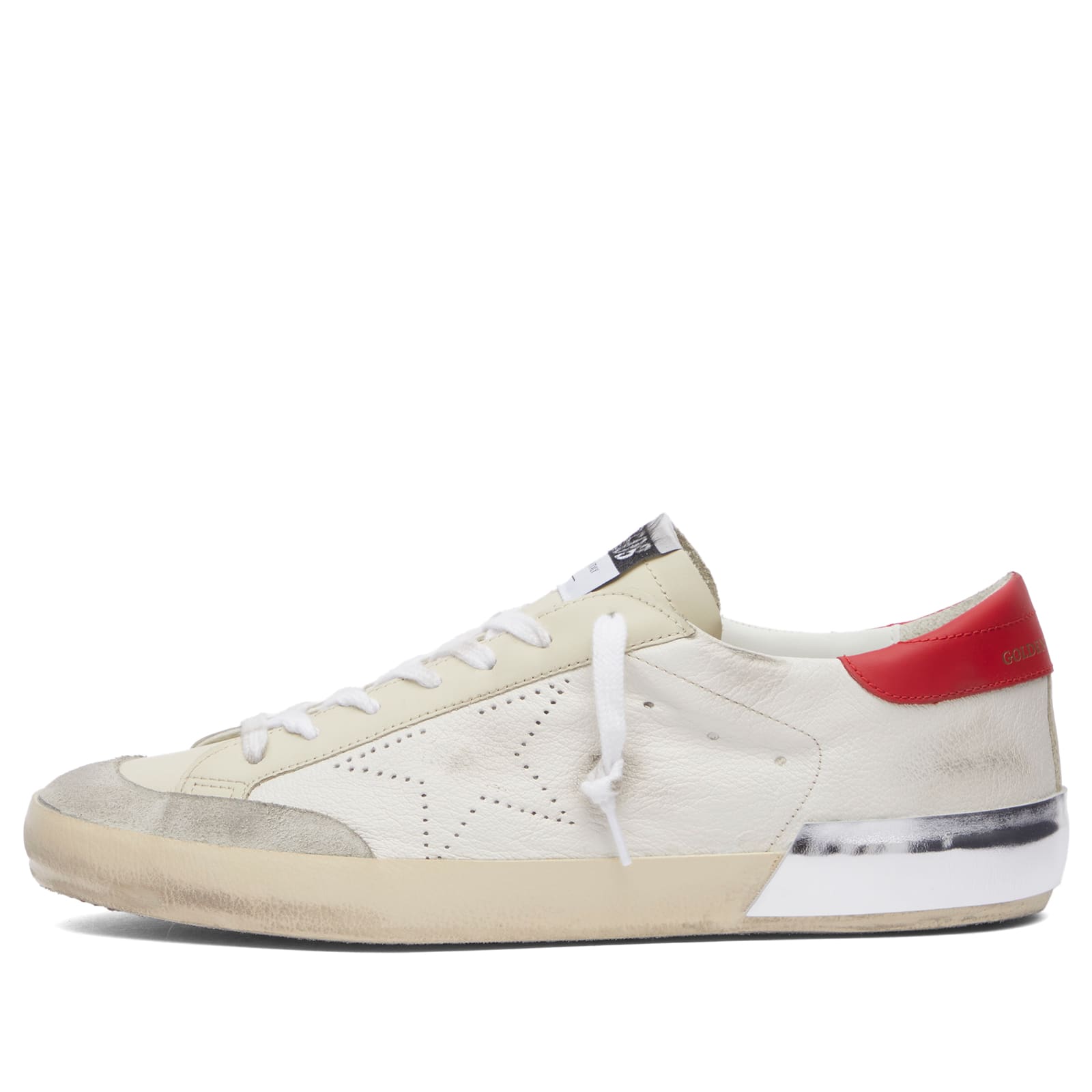 Golden Goose Super Star Leather Sneaker White, Ivory & Red