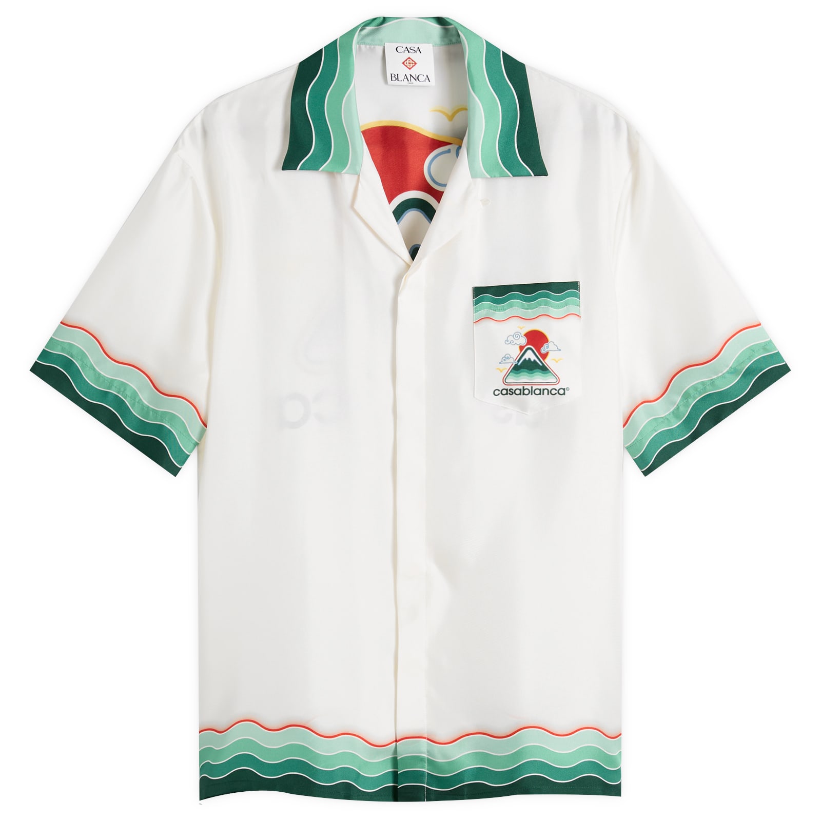 Tシャツ・カットソー Casablanca FW25 CUBAN COLLAR SHIRT (MPF25SH00305 MONTAGNE) Casablanca Cuban Collar Maison D'Ete Long Sleeve Shirt