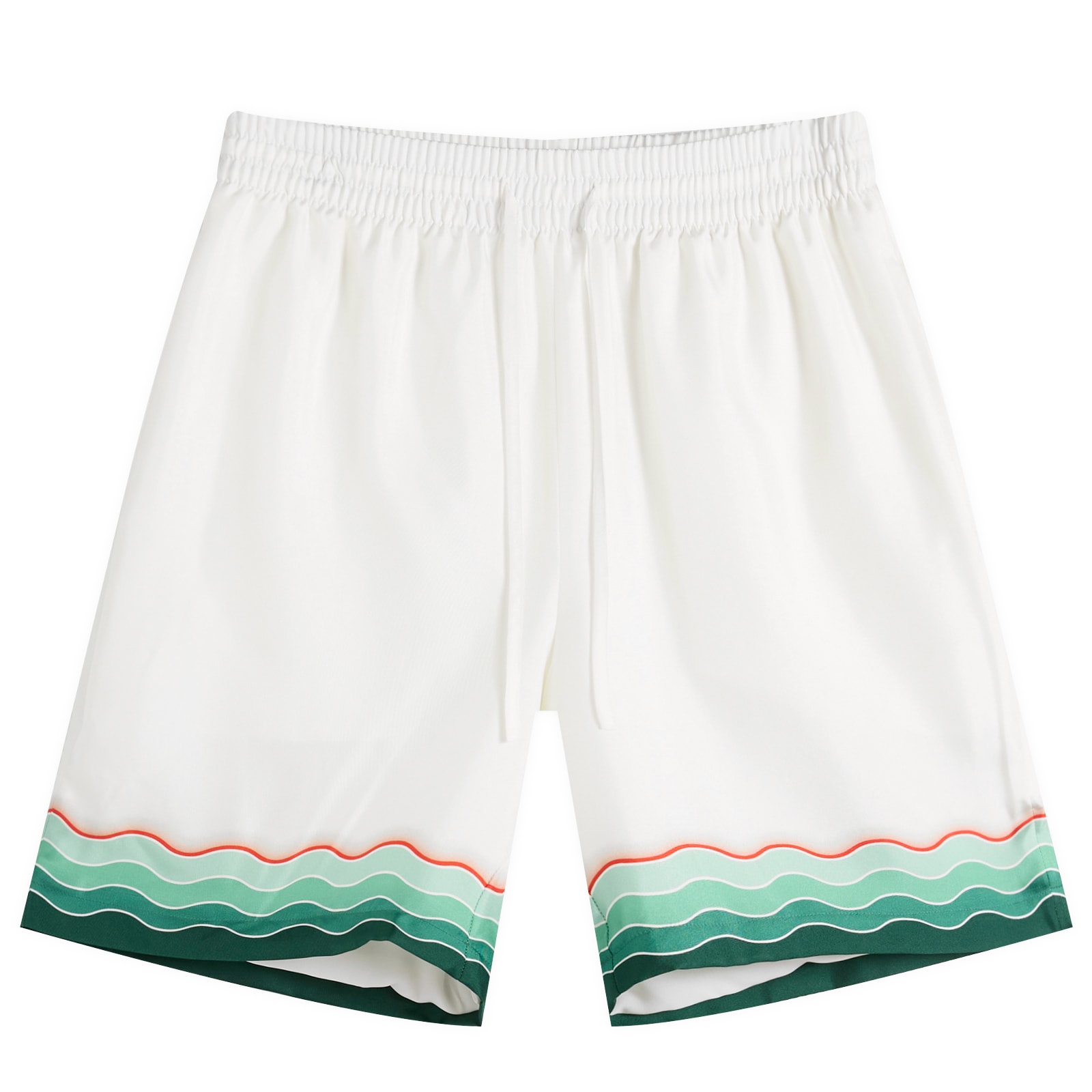 Casablanca Men’s Silk Twill Montagne Drawstring Shorts White