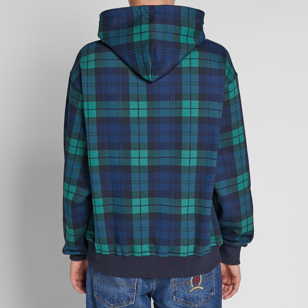 tommy jeans plaid crest logo hoodie