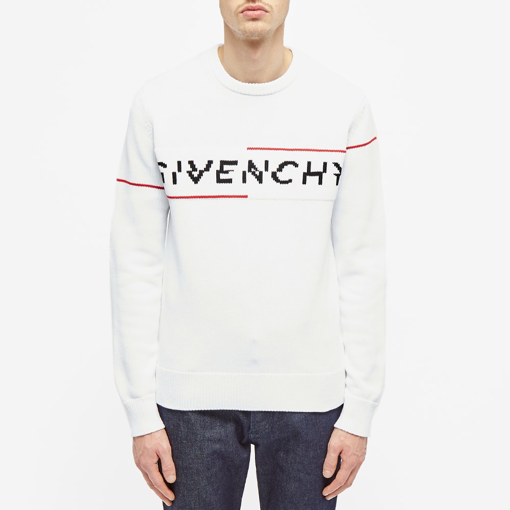 Givenchy Split Logo Crew Knit White 