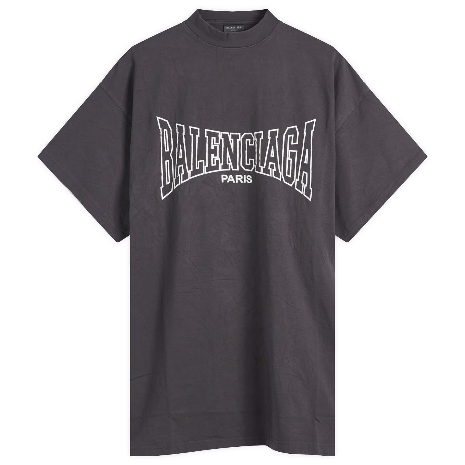 Balenciaga Oversized Logo T-Shirt Washed Black & Black | END