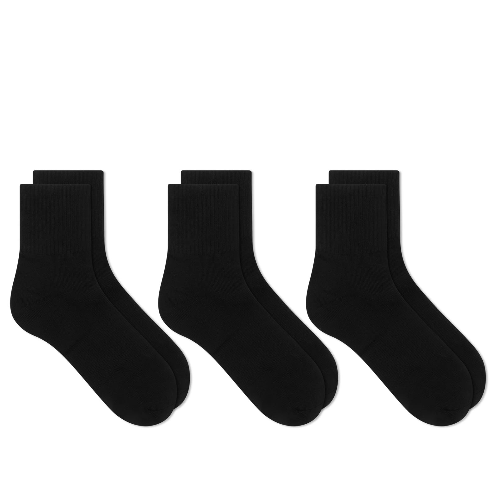 SKIMS Men’s Quarter Crew Sock – 3 Pack Onyx