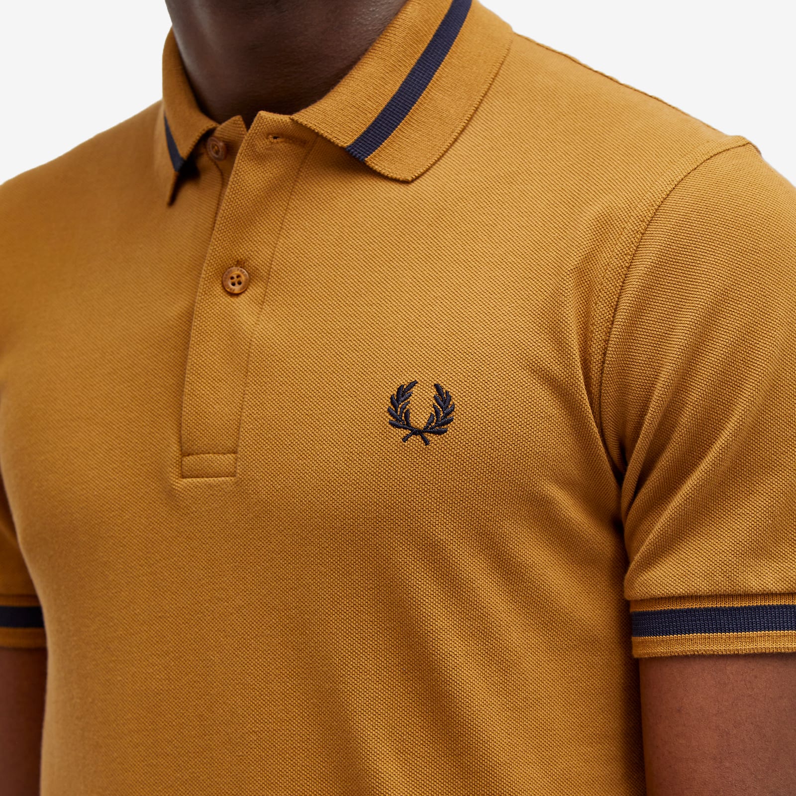 ◇FRED PERRY◇ M2 Single Tip Fred Perry Shirt Dark Caramel N Fred Perry Button Through Knitted Shirt -K5524