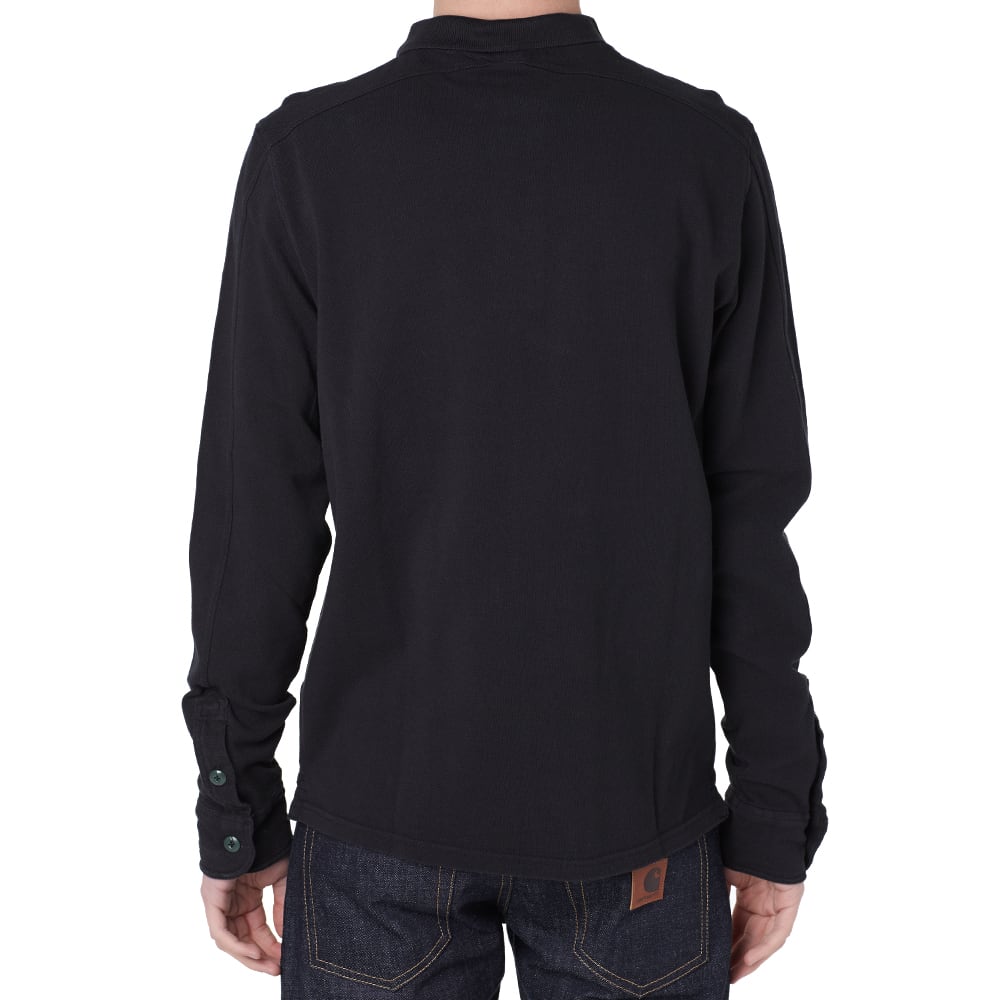 MA.STRUM Long Sleeve Compass Polo Black 