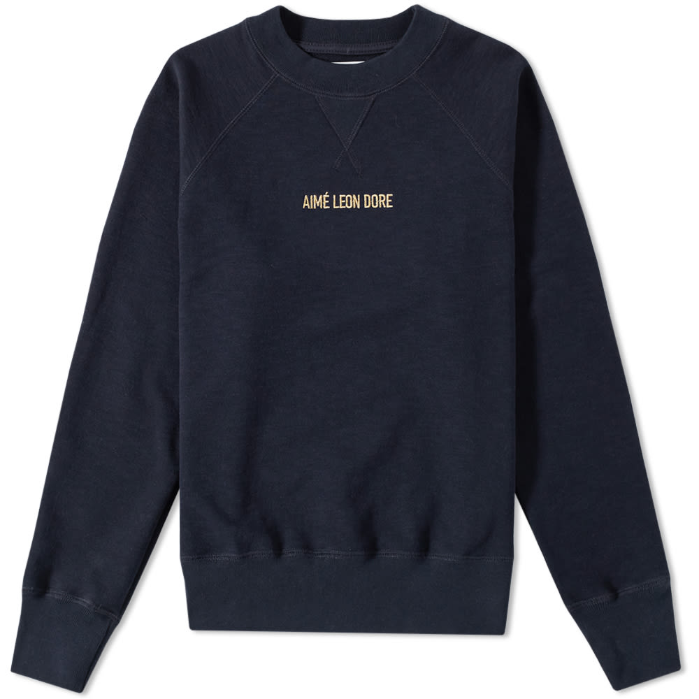 本日最終 Aimé Leon Doreブラック ロゴ刺繍トレーナー Buy Aimé Leon Dore Embossed Unisphere Crewneck Sweatshirt