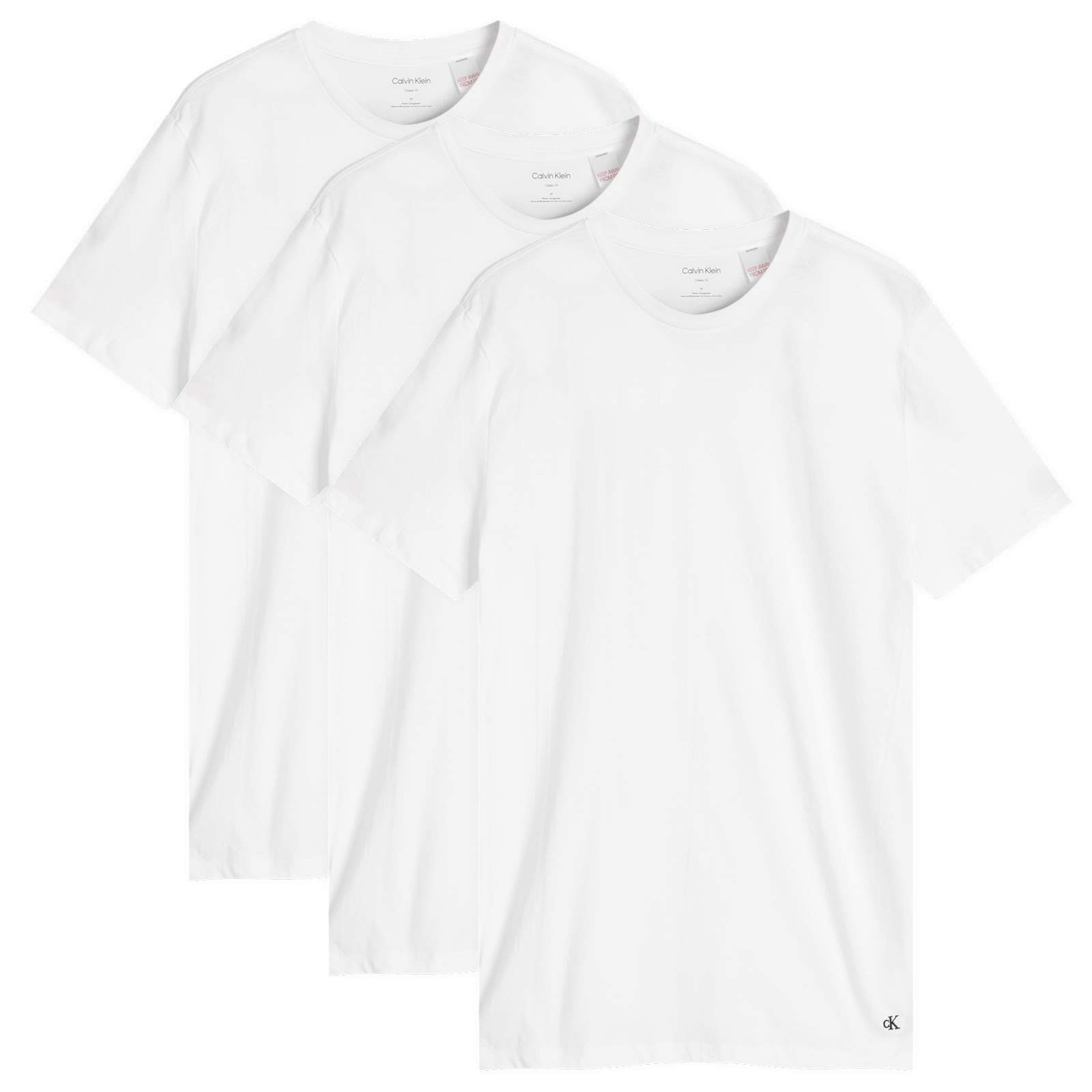 Calvin Klein Long Sleeve Ribbed V-Neck T Shirt White main image 1