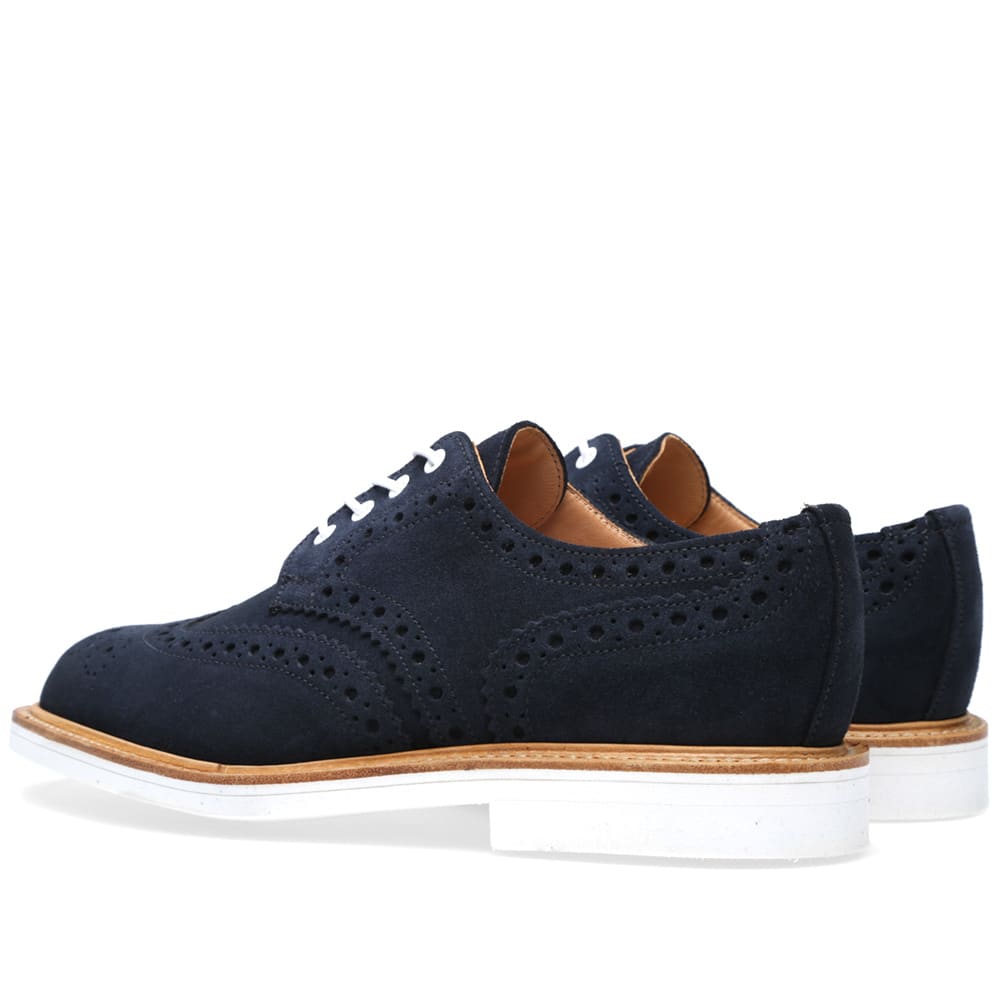 White Sole Gibson Brogue Navy Suede 