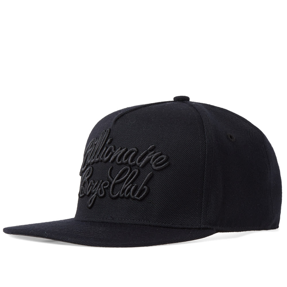 Renowned for graphic-emblazoned streetwear, Japanese outfit Billionaire Boys Club deliver a variety of bold branding to wardrobe essentials. The Script Snapback Cap sees the brand's distinctive logo embroidered to a classic six panel cap, styled with a reinforced peak and a plastic snapback closure.

Wool Blend
Tonal Embroidered Script Logo
Reinforced Stitch Peak
Plastic Snapback