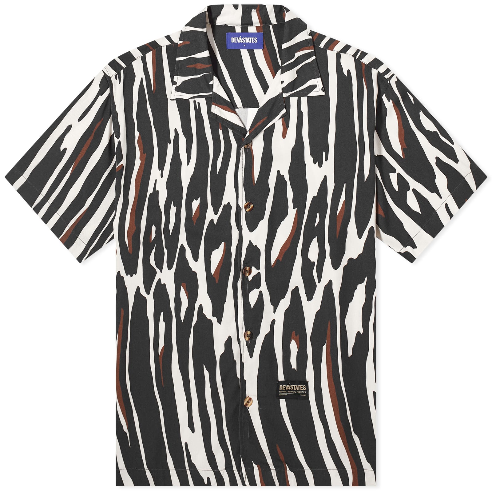 Deva States Men’s Pantera Short Sleeve Vacation Shirt Off White Multi