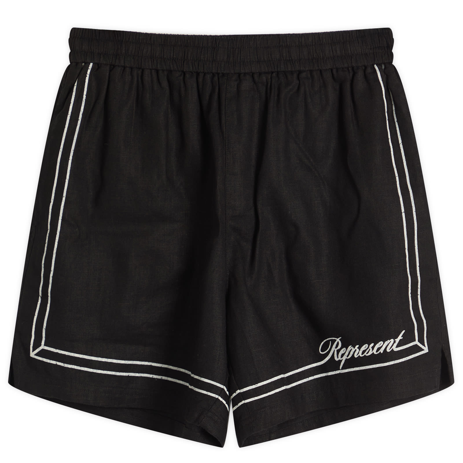 Represent Men's Jet Black Border Vacation Short