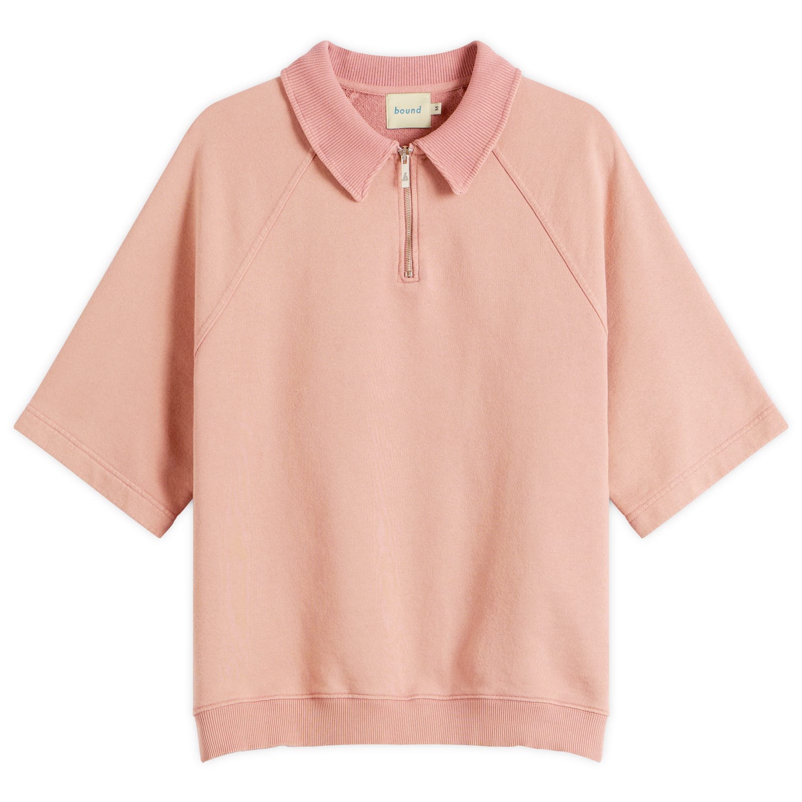 Bound Men’s Snow Wash Jersey Half Zip Polo Pink