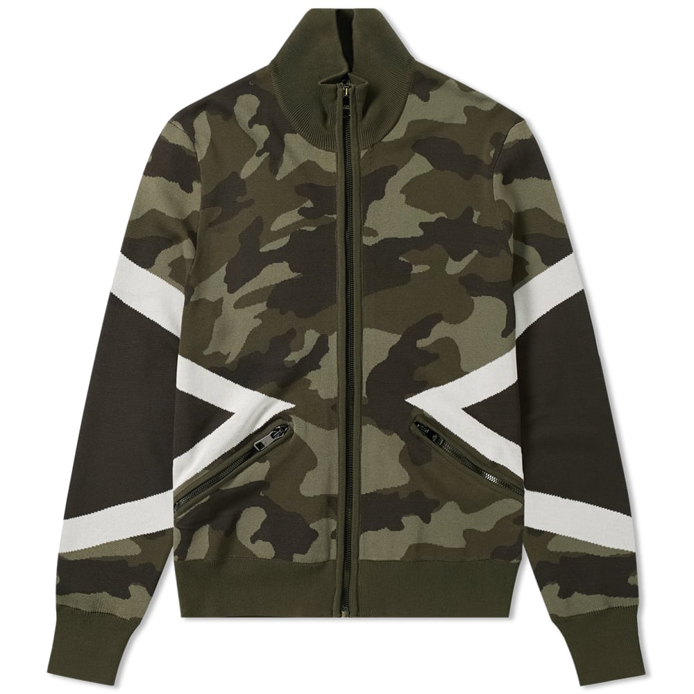 Neil Barrett Camo Zip Knit Jacket Military Green | END. (US)