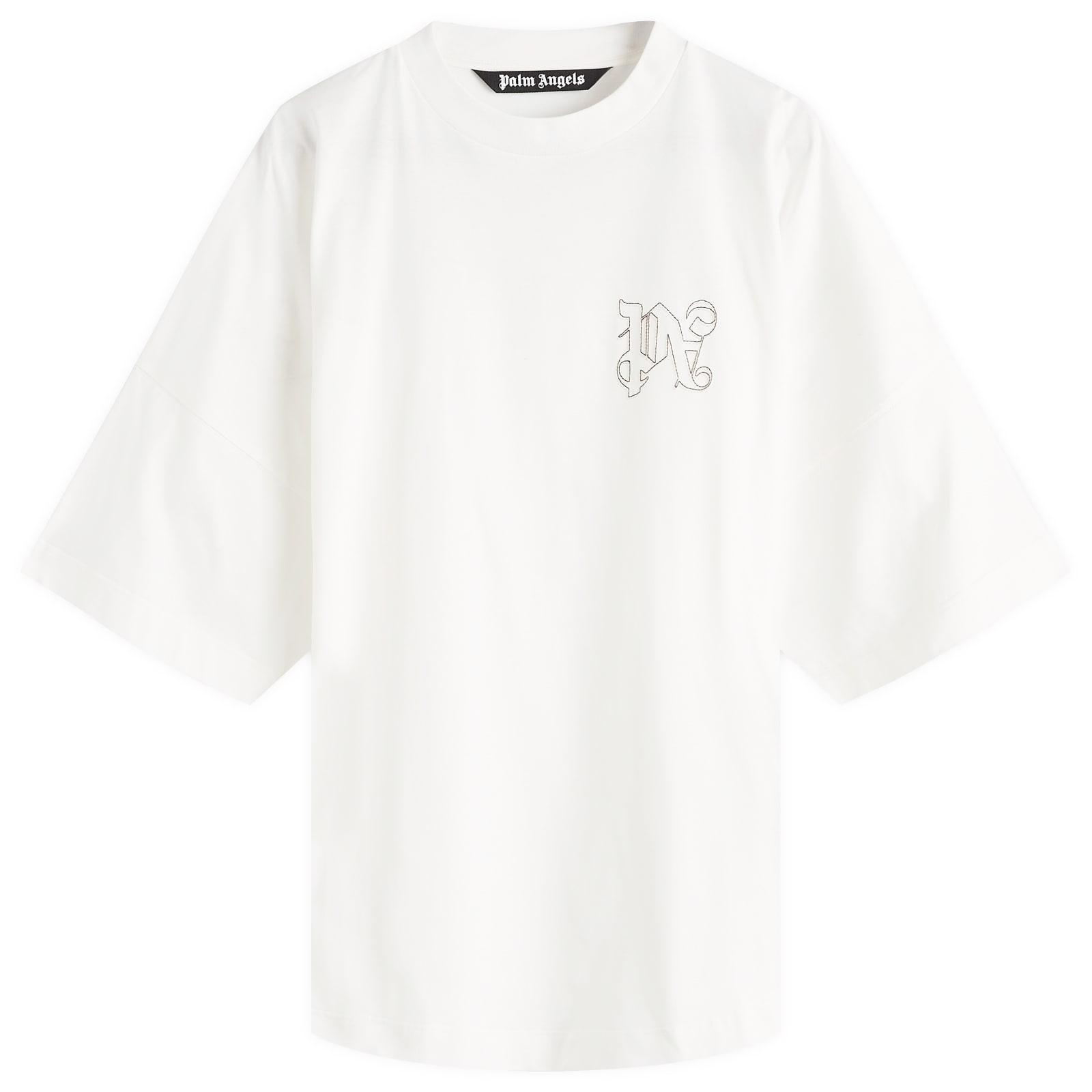 Palm Angels Men's Monogram T-Shirt White - Curated Menswear