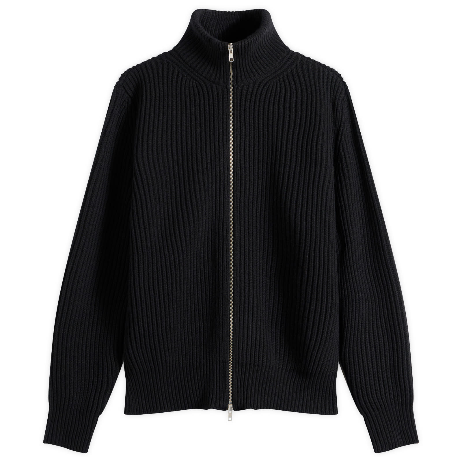 MM6 Maison Margiela Men's Zip Through Jumper in Black, Size Small