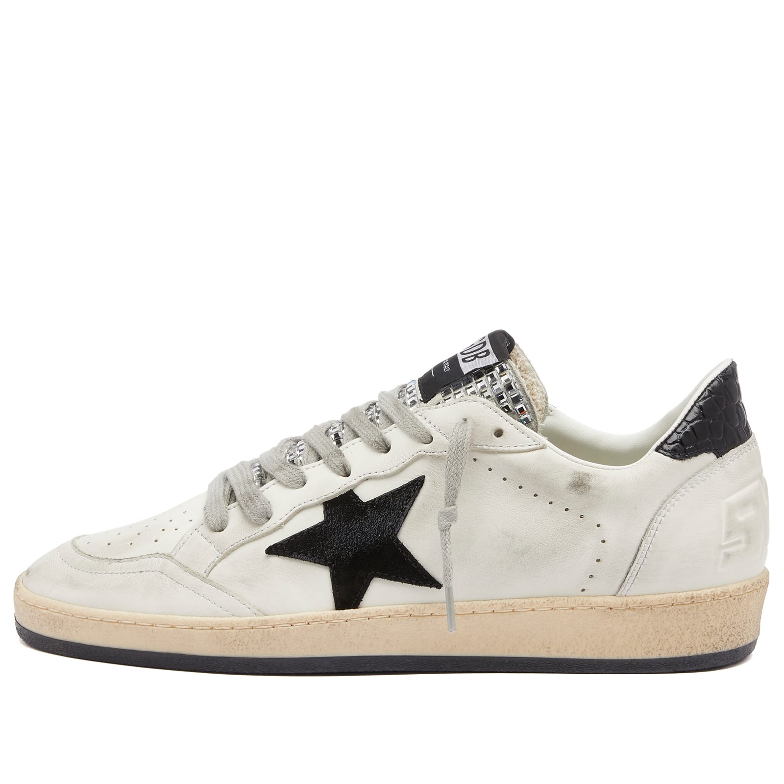 Men's Ball Star in white nappa with black star