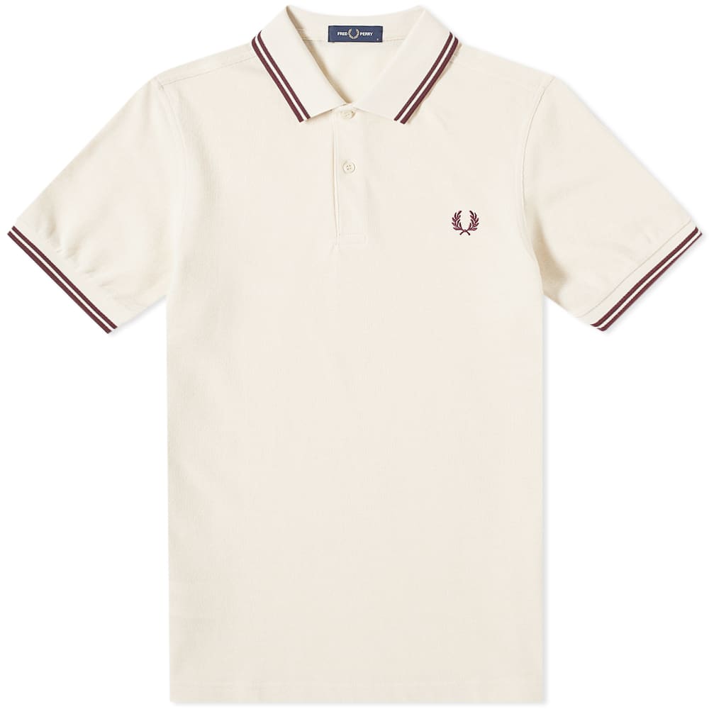 fred perry twin tipped polo burgundy