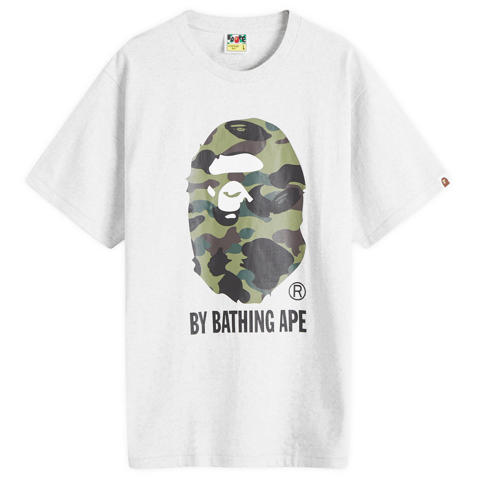 A Bathing Ape Men's 1st Camo Bape Sta T-Shirt Grey/Green - Curated Menswear, image size:1600x1600