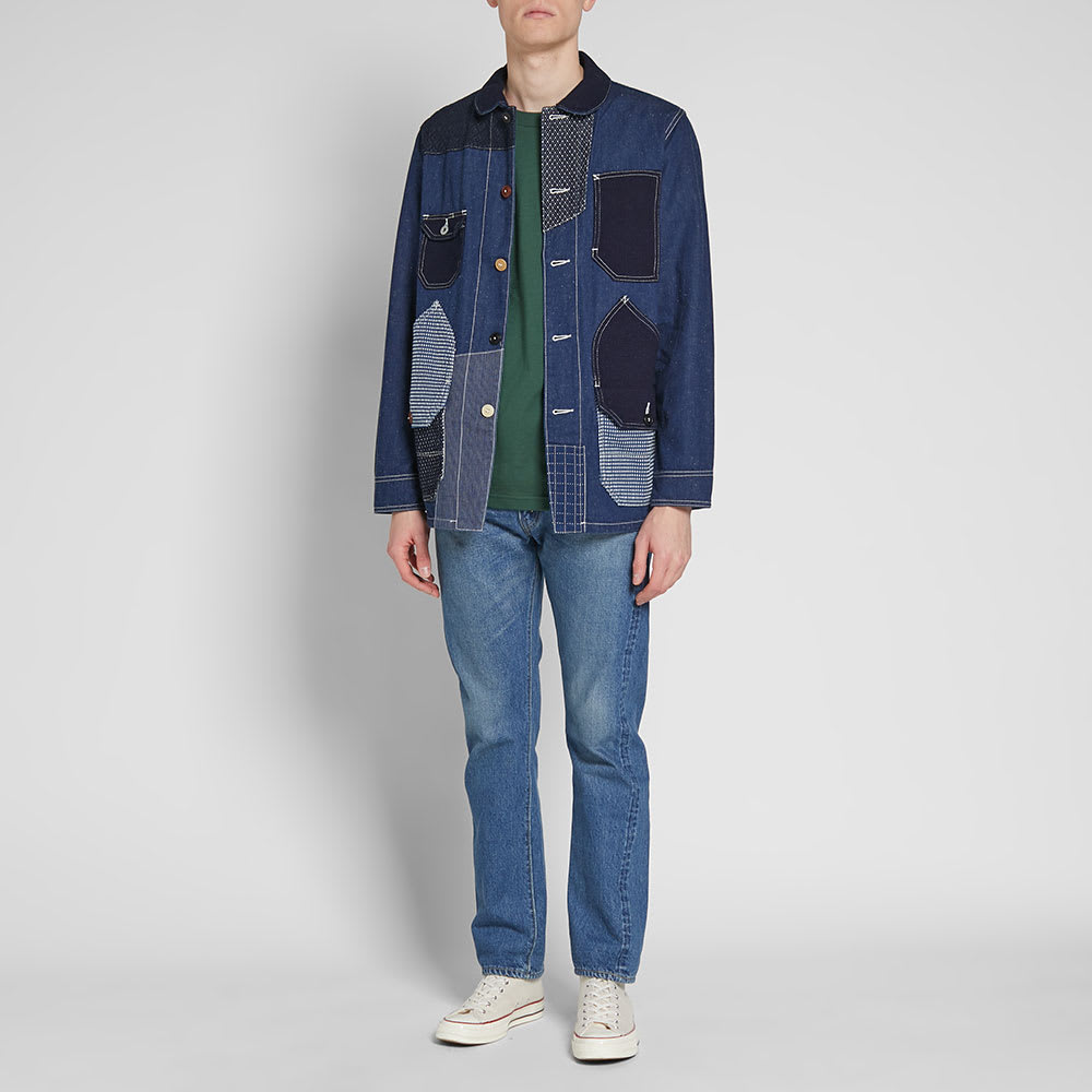 FDMTL Patchwork Coverall Rinse Jacket 【SALE/37%OFF】 PATCHWORK COVERALL JACKET RINSE INDIGO Gジャン/デニムジャケット