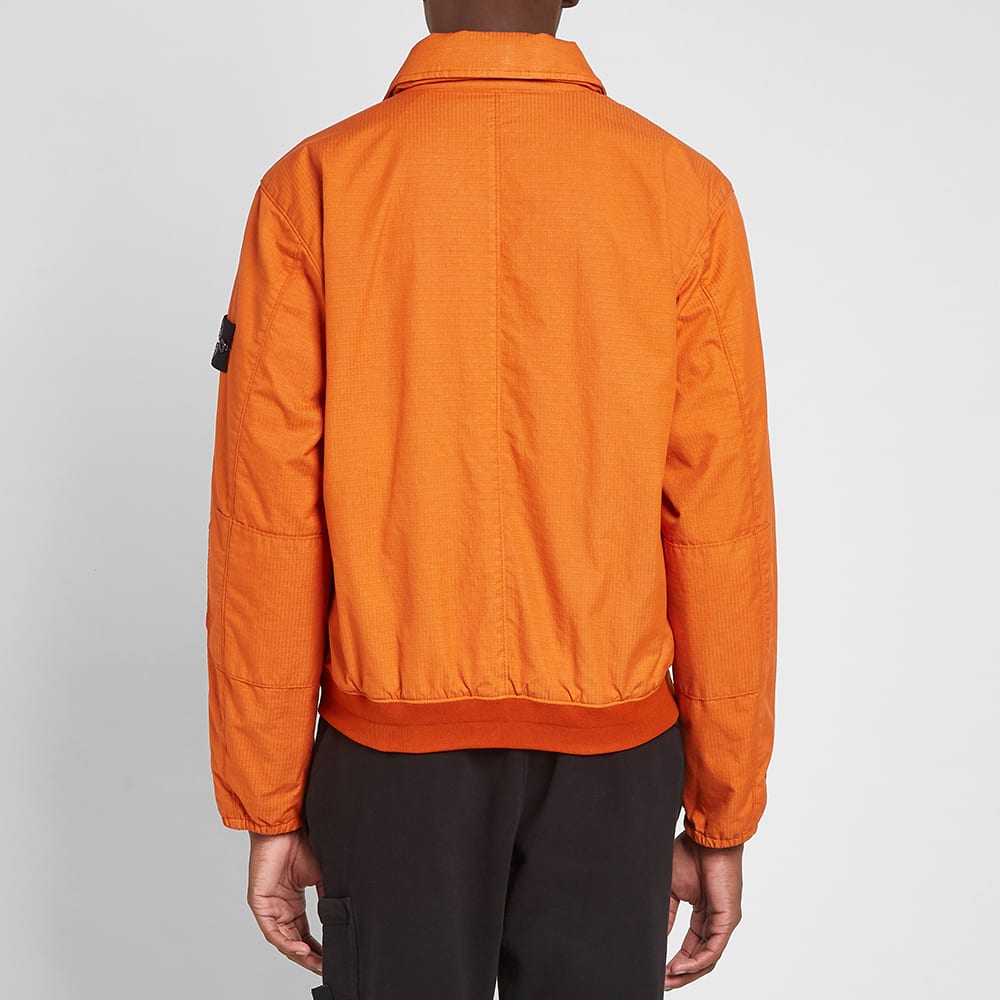 Stone Island Reflective Weave Zip Bomber Jacket Orange END. (US)