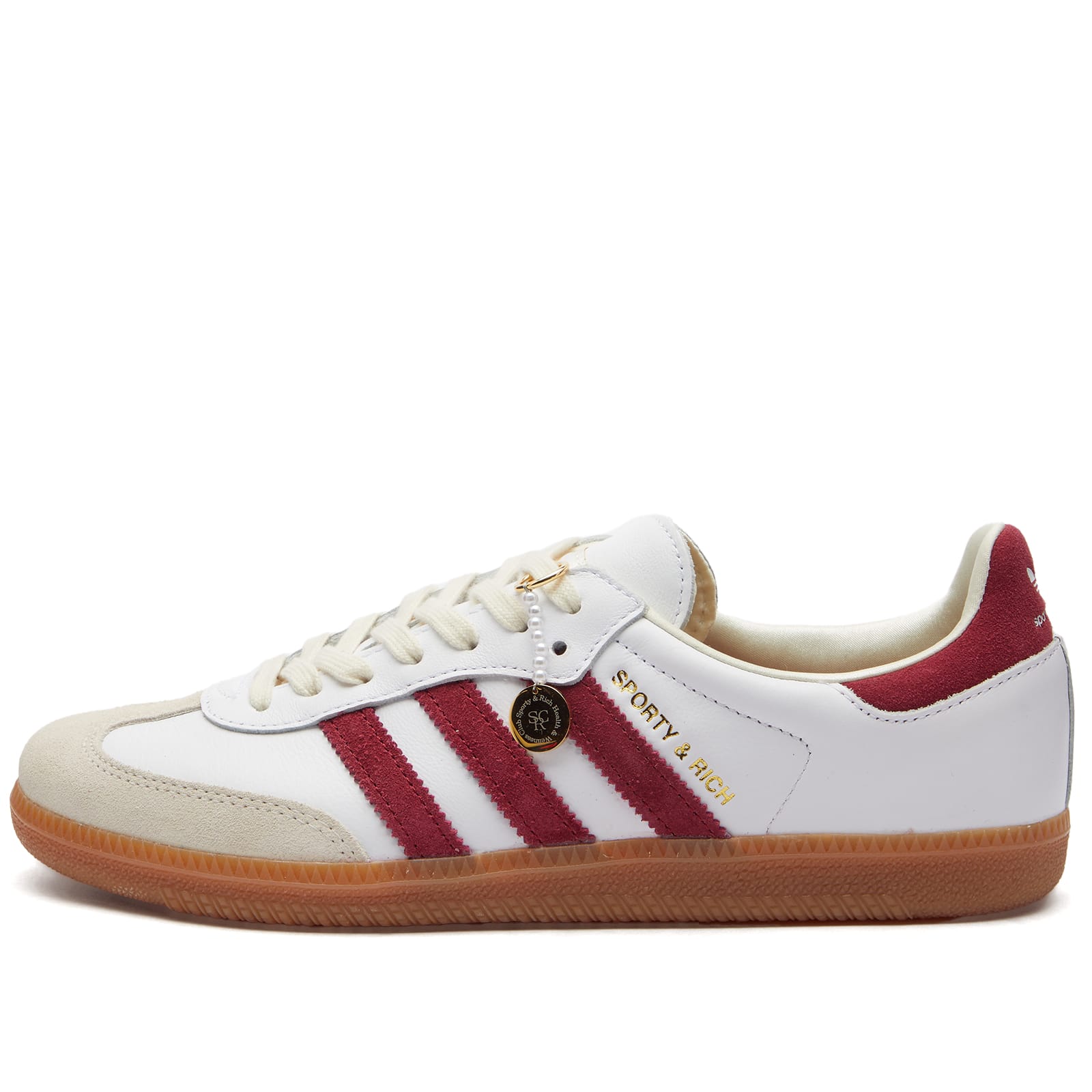 人気 ★ADIDAS X SPORTY & RICH★ SAMBA OG WHITE BURGUNDY Adidas x Sporty & Rich Samba OG Sneakers | White | FARFETCH
