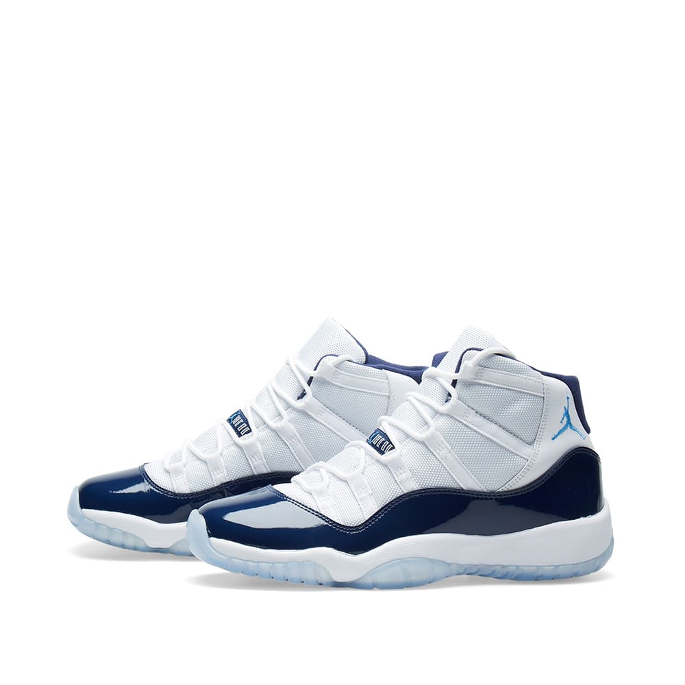 Nike Air Jordan 11 Retro Unc Bg White University Blue Navy End