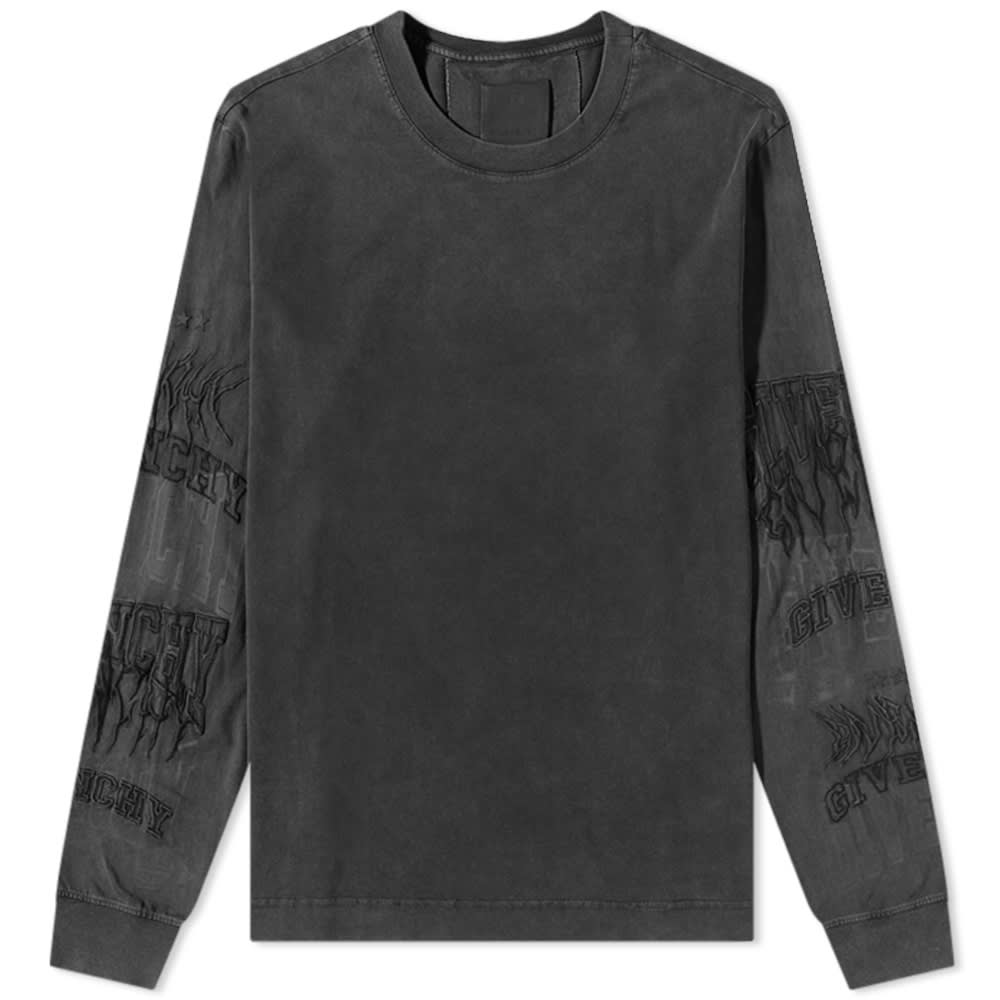 Givenchy Long Sleeve Multi Logo Tee Faded Black | END. (US)