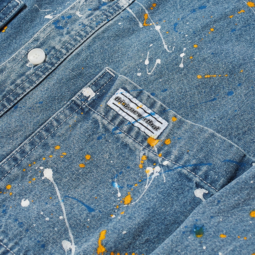 thisisneverthat Paint Splatter Denim Shirt Blue END. (TW)