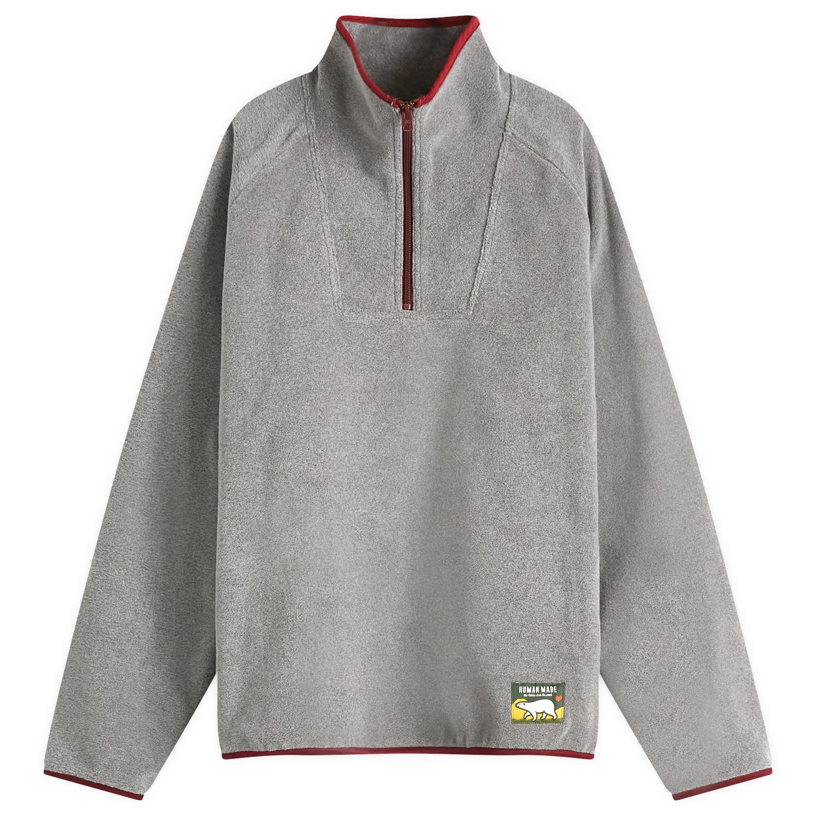 存在感絶大【HUMAN MADE】Half-Zip Sweatshirt Grey HUMAN MADE half-zip SWEATSHIRT – HUMAN MADE Inc.