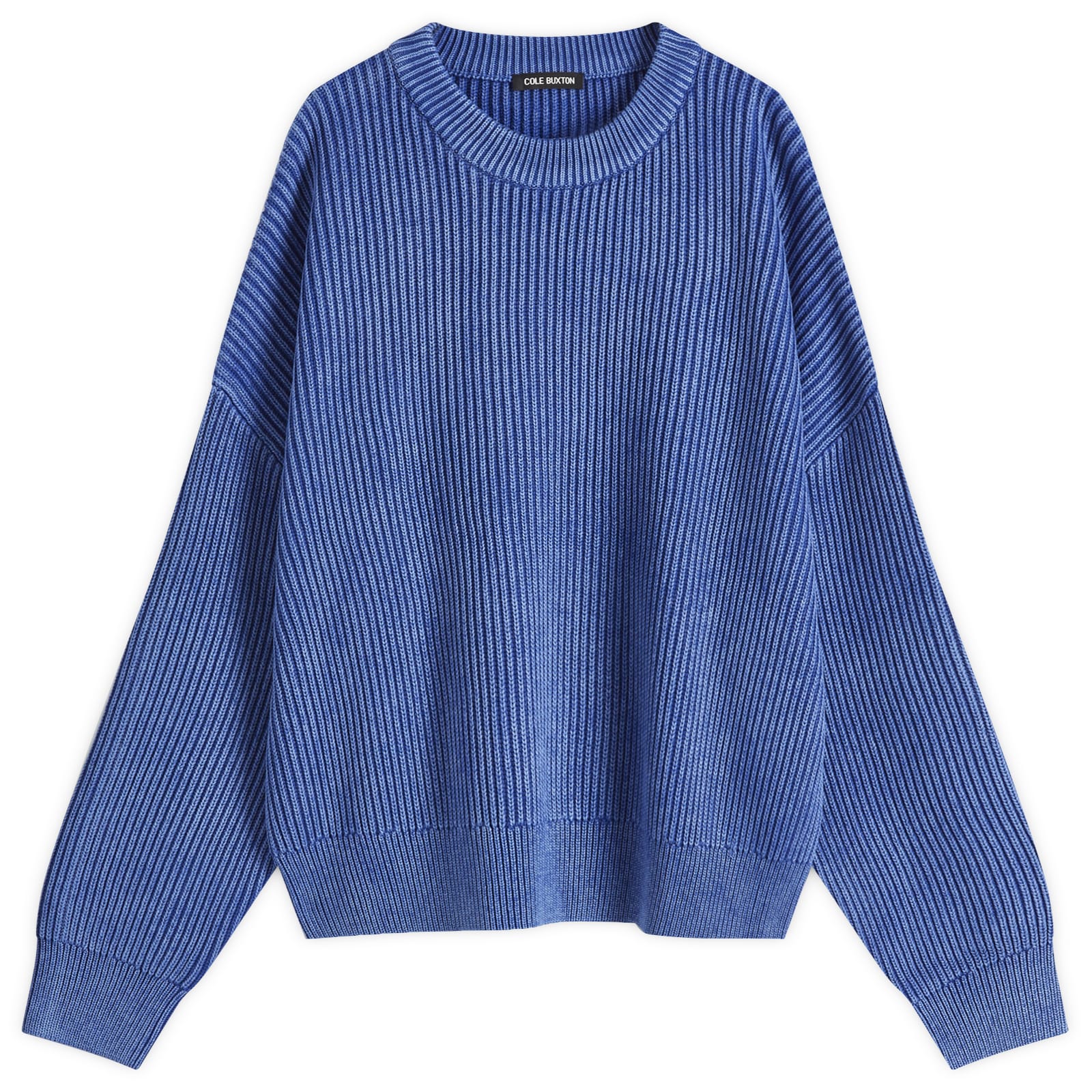 Cole Buxton Acid Wash Knit Sweatshirt Cobalt Blue | END. (US)