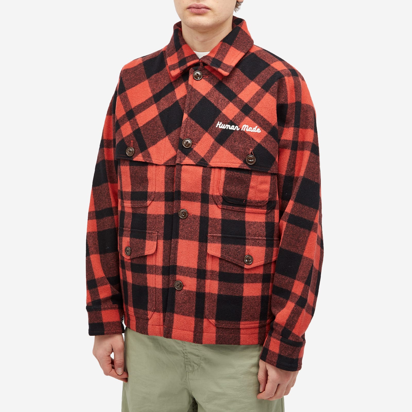 Human Made Men's Wool Hunting Jacket Red - Curated Menswear