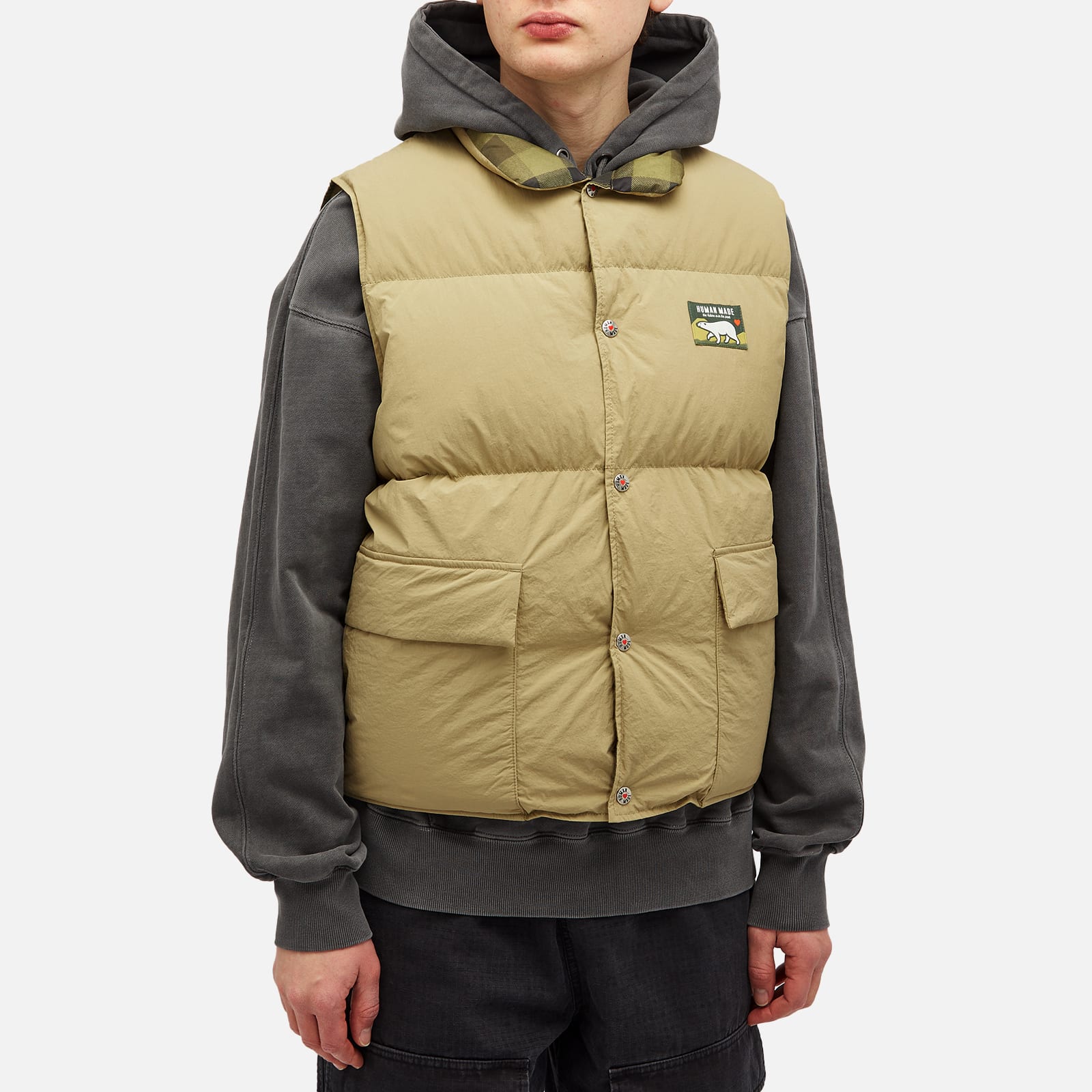 Human Made Men's Reversible Down Vest Beige - Curated Menswear