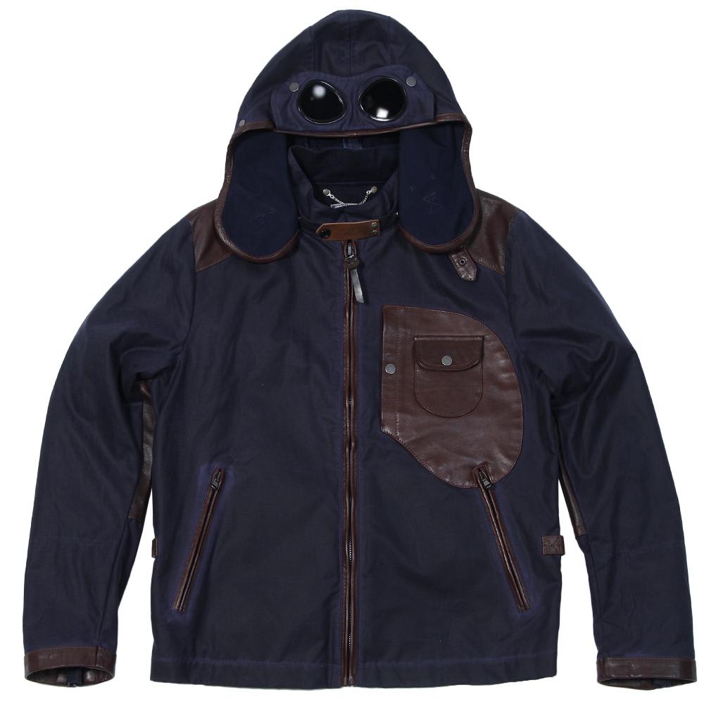 C.P. Company Waxed Cotton & Leather Goggle Jacket