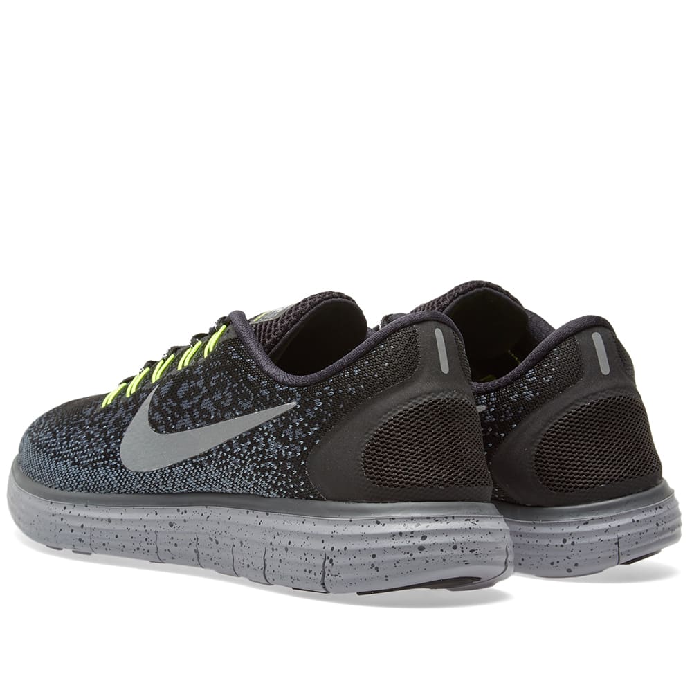Nike free run distance shield black metallic silver end us 