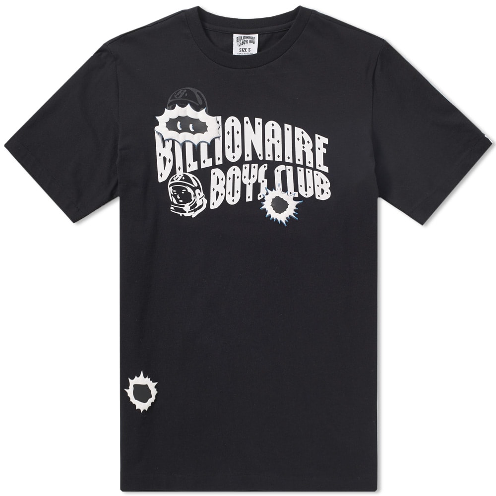 Billionaire Boys Club’s Damage 2 Arch logo tee is cut from pure cotton and is decorated with signature graphics and logo branding to the chest and back. A ribbed neckline and woven logo tab to the sleeve complete this monochrome style.

100% Cotton
Screen Printed Signature Graphics
Ribbed Crew Neckline 
Logo Tab to the Sleeve