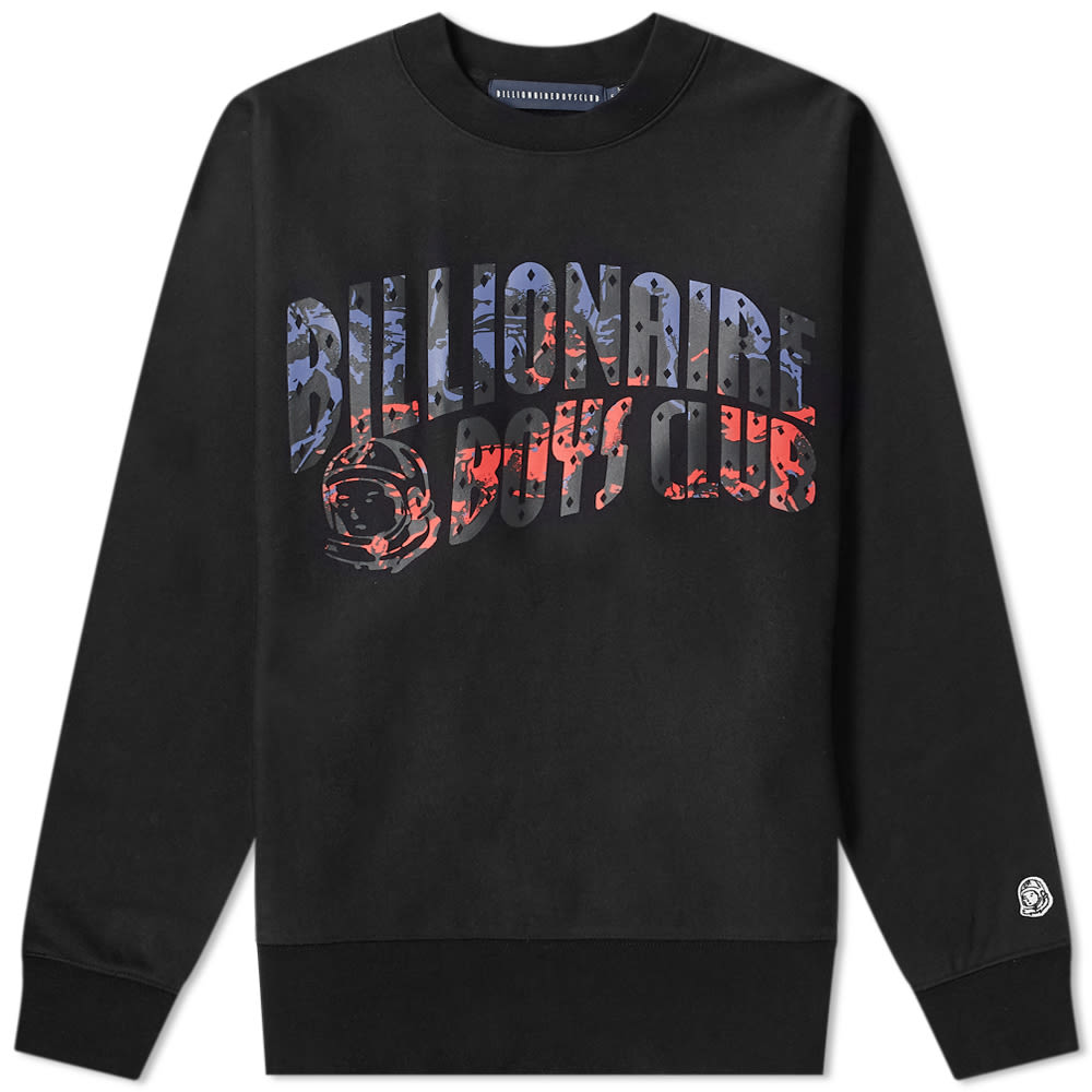 Step up your off-duty style with this classic crew sweat from the brainchild of Pharrell Williams and Nigo, Billionaire Boys Club. Constructed from a soft cotton, the staple pullover is adorned with the brand's signature logo in an eye-catching blue and red design. Trimmed with a ribbed crewneck, cuffs and thick hem for a secure fit, the loose style is complete with flatlock stitching at the side seams.

100% Cotton
Loopback Jersey
Printed Branding
Ribbed Crewneck, Cuffs & Hem
