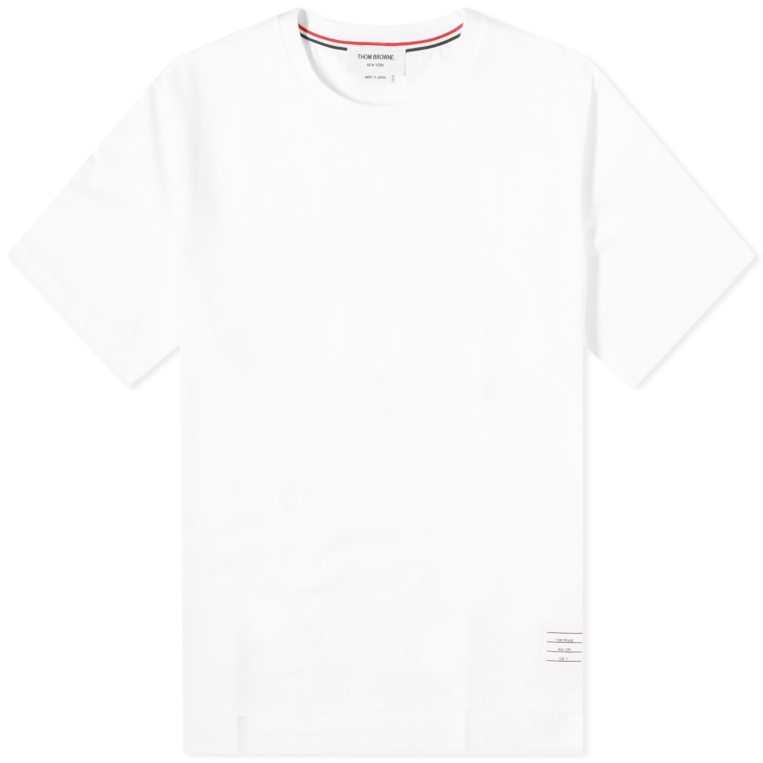 Tシャツ・カットソー THOM BROWNE Men Tops 380885 MJS067A 00042 WHITE Thom Browne Relaxed Fit Side Split Classic T-Shirt White