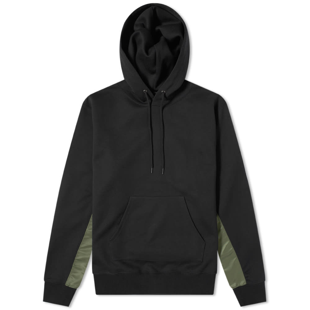 SOPHNET. Fabric Mix Hoody Black | END. (SG)