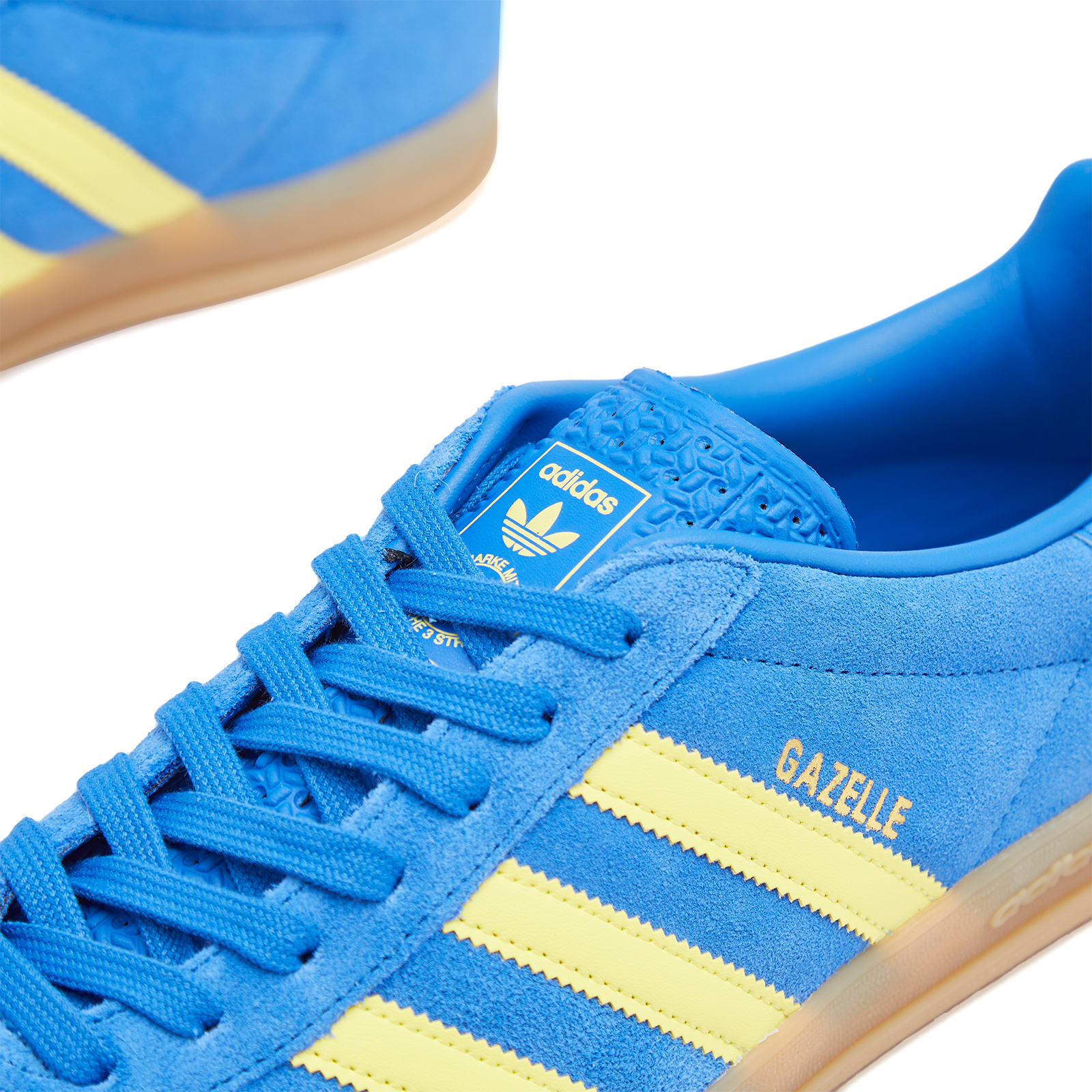Adidas Gazelle Indoor Sneaker Blue/Pure Sulfur - Curated Menswear