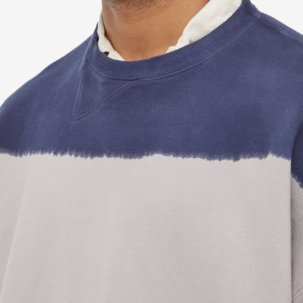 NOMA t.d. Hand Dyed Twist Crew Neck Sweat Grey, Navy & Pink