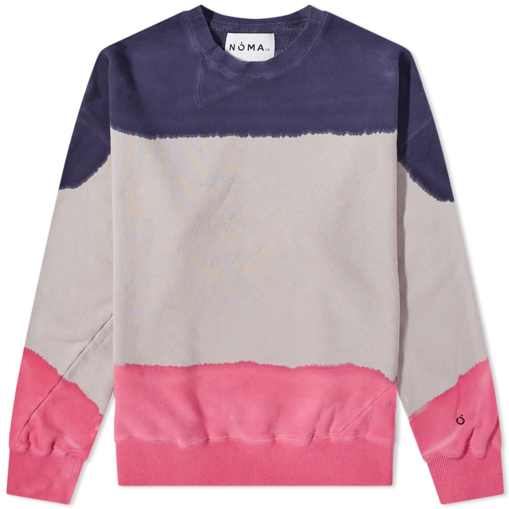 NOMA t.d. Hand Dyed Twist Crew Neck Sweat Grey, Navy & Pink