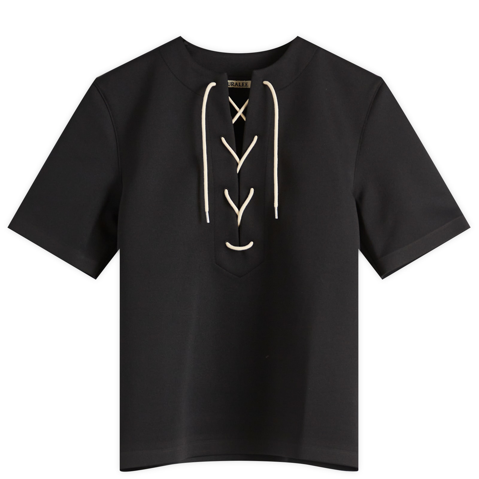 Auralee Wetsuit Jersey Lace Up T-Shirt Black | END. (TW)