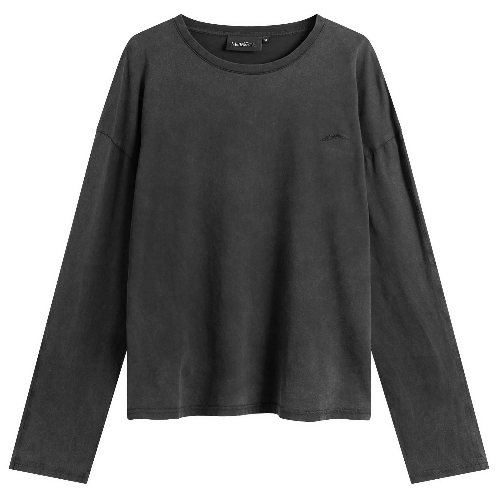 Mellow Clo — Mellow Clo Men's Everyday Longsleeve T-Shirt in Washed Black, Size X-Large
