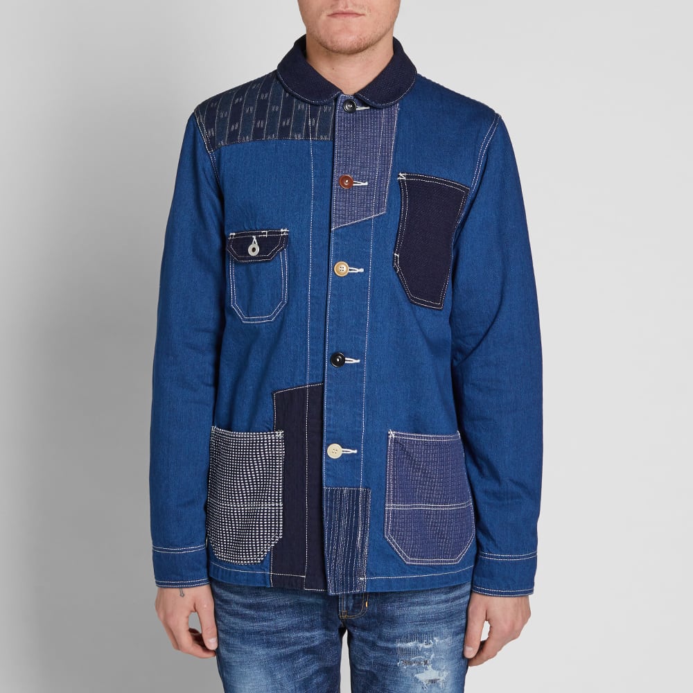 FDMTL Patchwork Coverall Jacket 【SALE/37%OFF】 PATCHWORK COVERALL JACKET RINSE INDIGO Gジャン/デニムジャケット