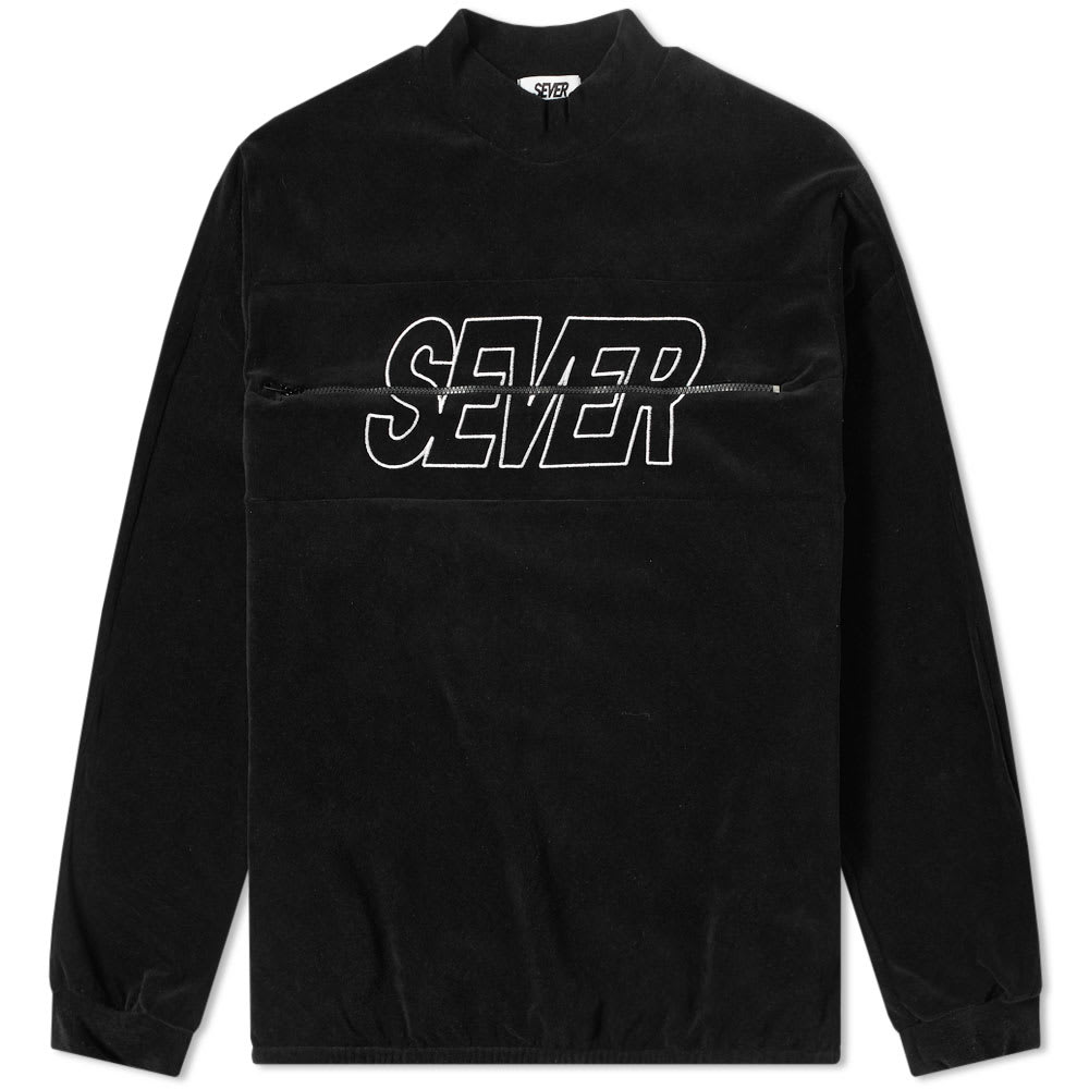 SEVER SEVER VELOUR EMBROIDERED SWEAT,SVR-VLRCRWSWT-BK3