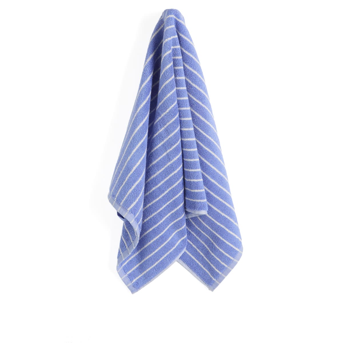 Tekla Fabrics Unisex Clear Blue Stripes Tekla Organic Terry Hand Towel