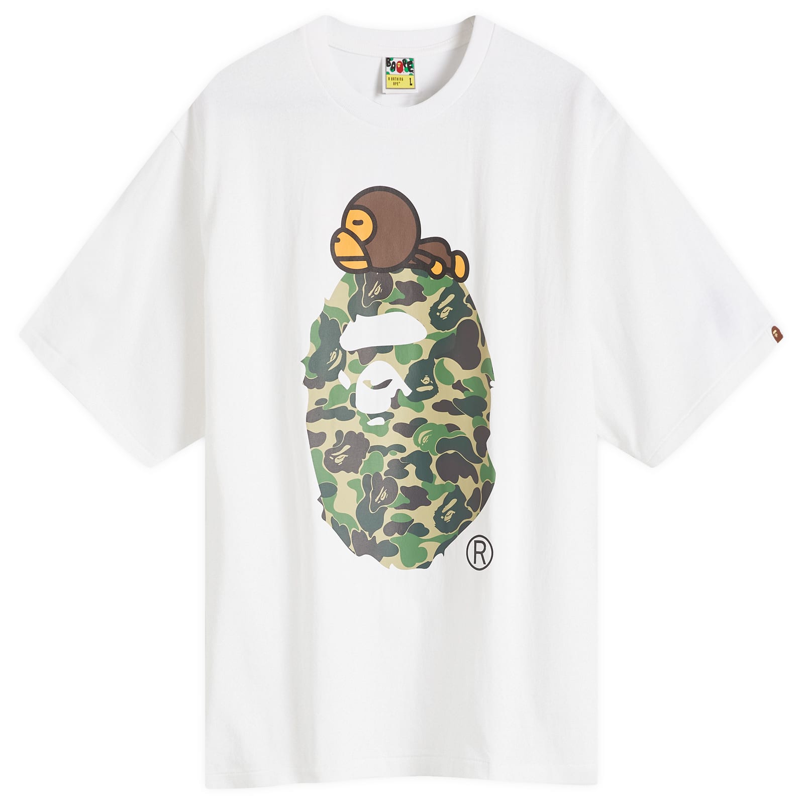 A Bathing Ape Men's ABC Camo on Big Ape T-Shirt White/Green