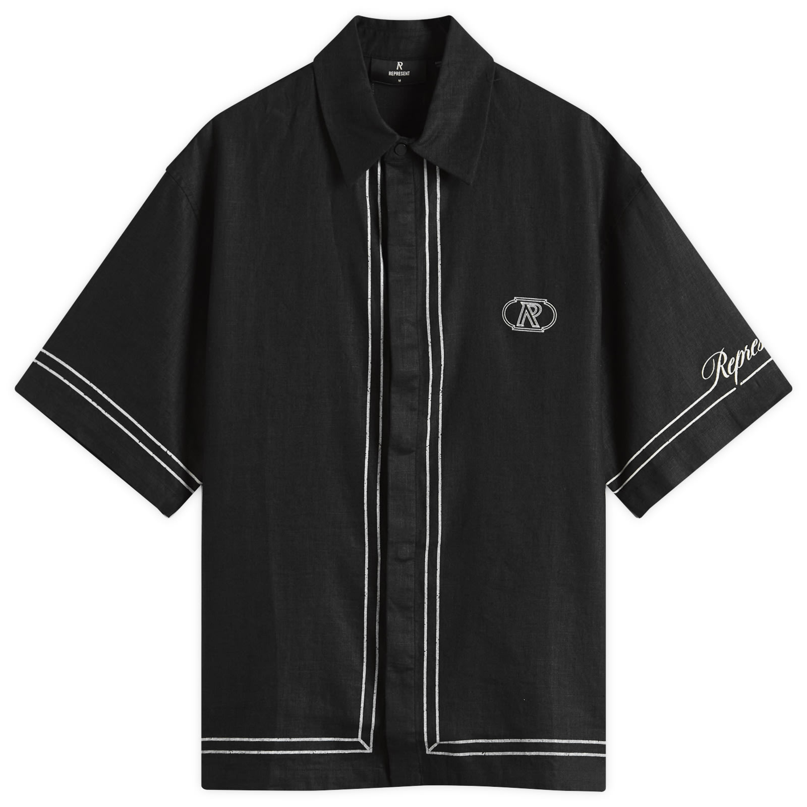 Tシャツ・カットソー REPRESENT FW25 BORDER SHIRT (MLM100298 01) Represent Border Vacation Shirt Jet Black | END. (AR)