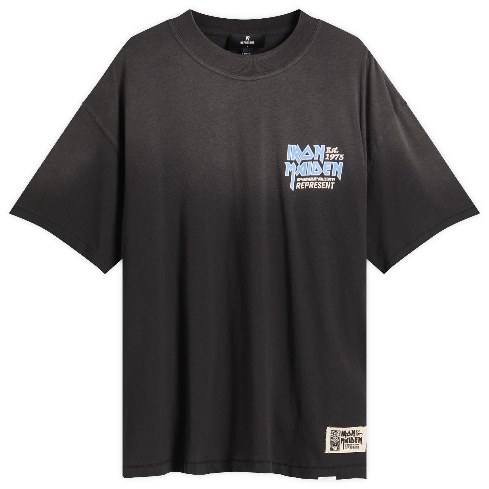 Represent Men's Stained Black Iron Maiden Anniversary T-Shirt