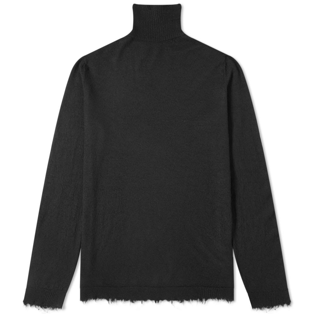 Offering a punk-rock update on the classic cashmere roll neck, this black sweater by Unravel Project is both supremely soft and a little bit subversive. Capitalising on centuries of Italian knitwear expertise, it is beautifully made and artfully distressed at the cuffs and hem.


100% Cashmere
Ribbed Roll Neck
Distressed Cuffs & Hem
Made in Italy